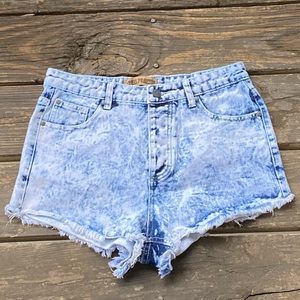 Angel Premium Acid Wash High Rise Shorts Sz L